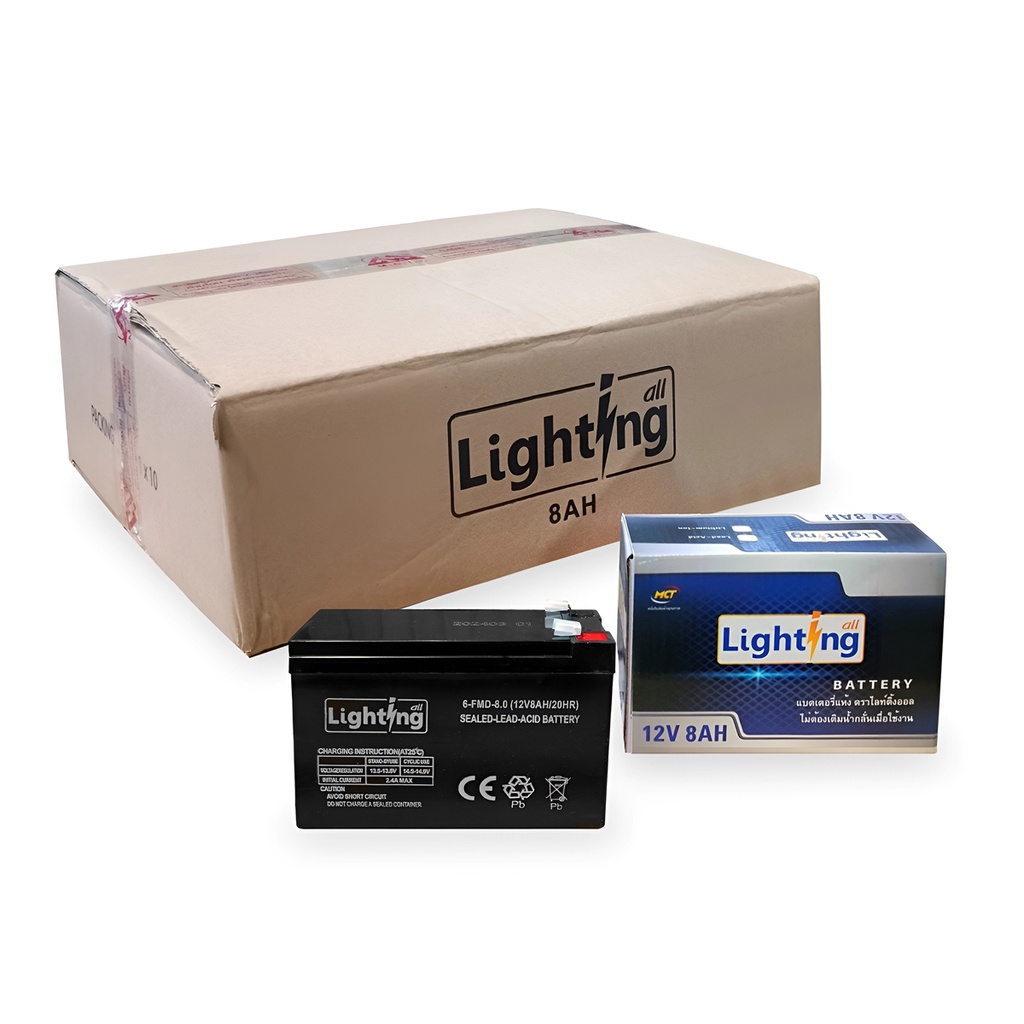 แบตเตอรี่-แห้ง(LightingAll) 12V-8Ah [10EA/CT]