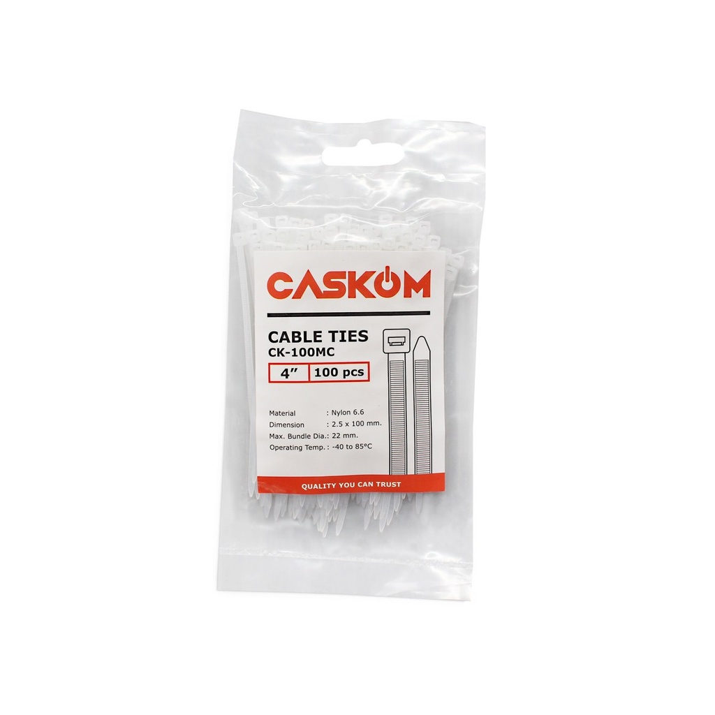 เคเบิ้ลไทร์(Caskom) ขาว 4"*2.5*100mm (PK100) [550PK/CT]