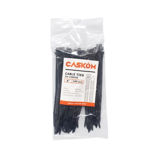 [12890020] เคเบิ้ลไทร์(Caskom) ดำ 6"*3.6*150mm (PK100) [320PK/CT]