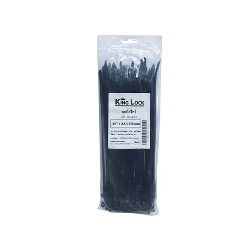 [12890066] เคเบิ้ลไทร์-PT(KingLock) ดำ 10"*4.8*250mm (PK100) [130PK/CT]