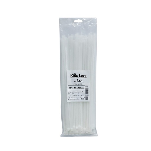 [12890077]  เคเบิ้ลไทร์-PT(KingLock) ขาว 12"*4.8*300mm (PK100) [100PK/CT]